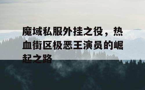 魔域私服外挂之役，热血街区极恶王演员的崛起之路