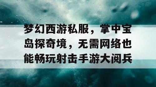 梦幻西游私服，掌中宝岛探奇境，无需网络也能畅玩射击手游大阅兵