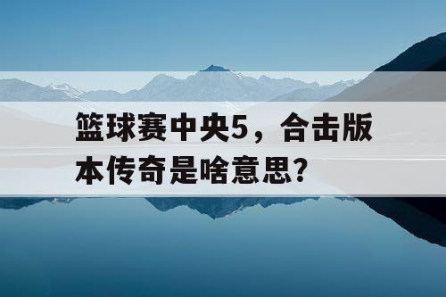 篮球赛中央5，合击版本传奇是啥意思？