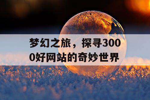 梦幻之旅，探寻3000好网站的奇妙世界