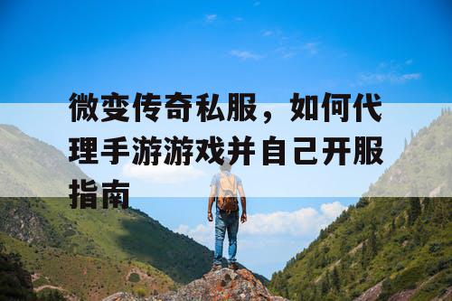 微变传奇私服，如何代理手游游戏并自己开服指南