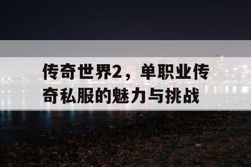 传奇世界2，单职业传奇私服的魅力与挑战