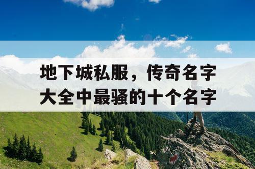 地下城私服，传奇名字大全中最骚的十个名字