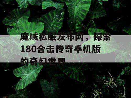 魔域私服发布网，探索180合击传奇手机版的奇幻世界