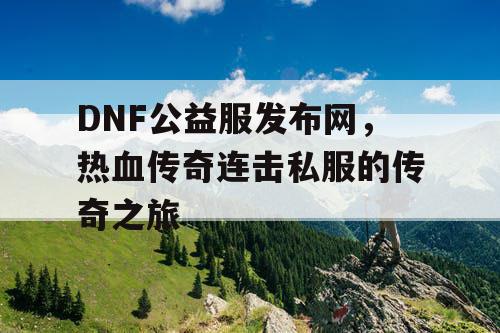 DNF公益服发布网，热血传奇连击私服的传奇之旅