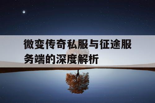 微变传奇私服与征途服务端的深度解析