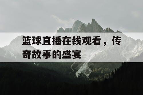 篮球直播在线观看，传奇故事的盛宴