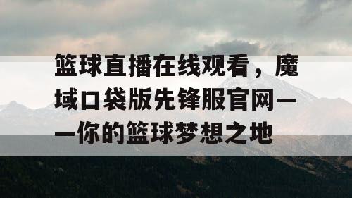 篮球直播在线观看，魔域口袋版先锋服官网——你的篮球梦想之地