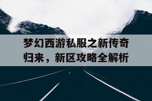 梦幻西游私服之新传奇归来，新区攻略全解析