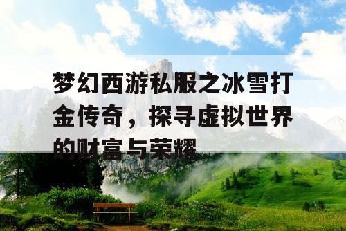 梦幻西游私服之冰雪打金传奇，探寻虚拟世界的财富与荣耀