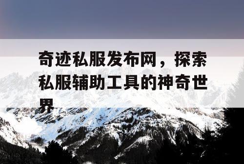 奇迹私服发布网，探索私服辅助工具的神奇世界