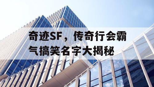 奇迹SF，传奇行会霸气搞笑名字大揭秘