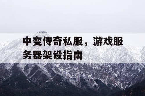 中变传奇私服，游戏服务器架设指南
