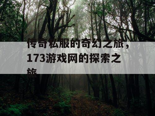 传奇私服的奇幻之旅，173游戏网的探索之旅