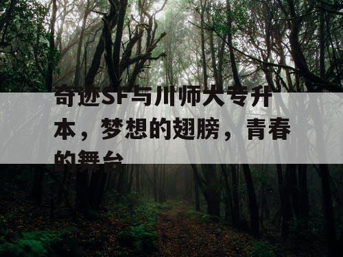 奇迹SF与川师大专升本，梦想的翅膀，青春的舞台